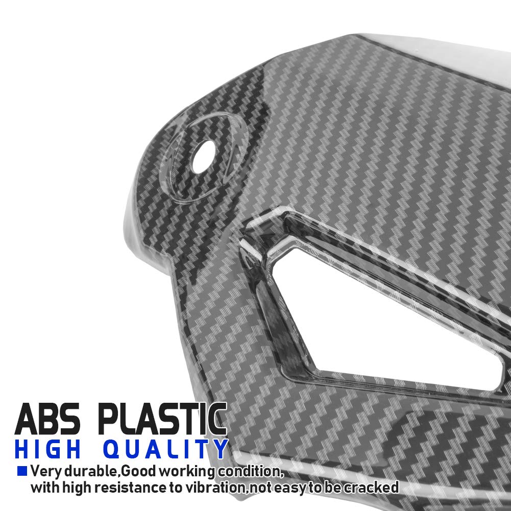 Black Motorcycle Engine Guard Cover - Carbon Fiber Look Under Cowl Lower Fairing Belly Pan for Honda CB650R (2019-2020) & CB650F (2014-2020) | Durable Protection for Street Riding & Custom Bike Builds