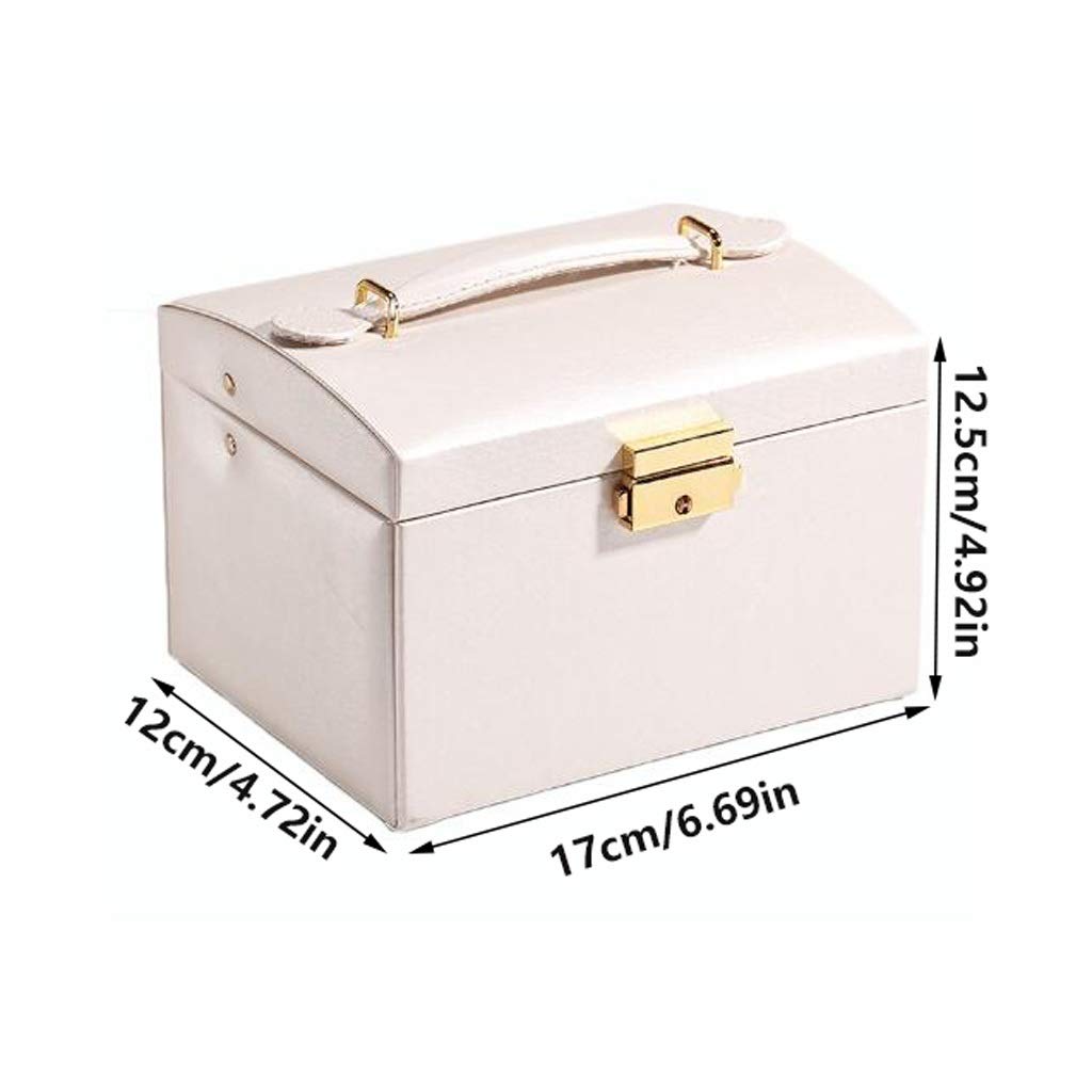 Elegant Leather Jewelry Box with Lock - Portable Travel Jewelry Organizer for Earrings, Rings, Necklaces & Bracelets - Perfect Gift for Women & Girls (Black) - Ideal for Home Storage, Travel & Gift Giving