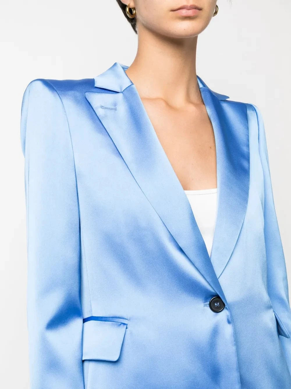 Elegant Purple 2-Piece Women's Suit Set with Peak Lapel & Single Button - Formal Satin Blazer & Pants for Business, Office, Wedding & Special Occasions