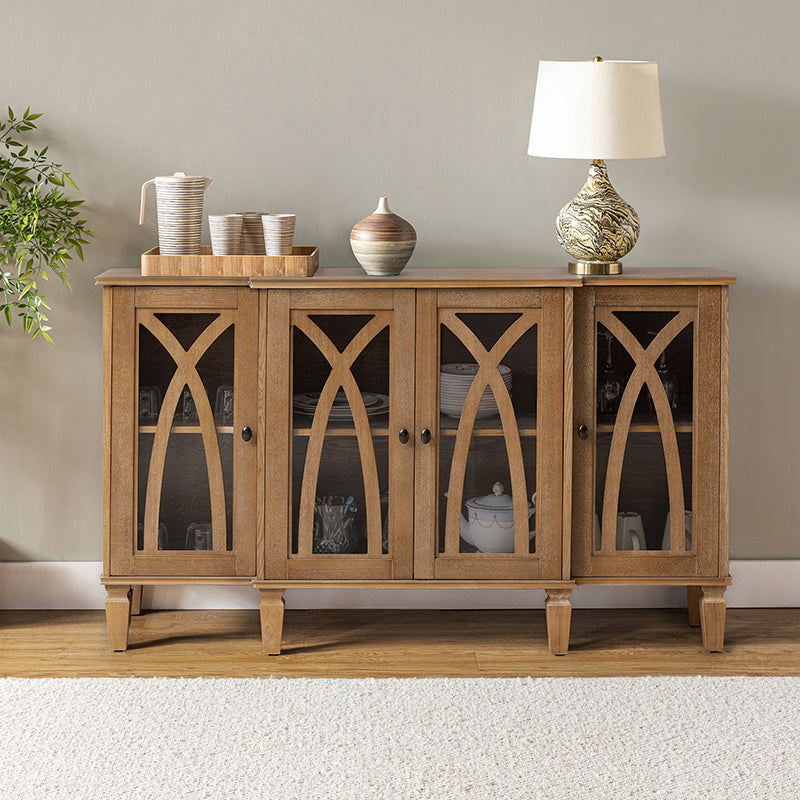 Danny 60-Inch Wide Sideboard Buffet Cabinet - Modern Wood Storage Console Table for Dining Room, Living Room & Entryway