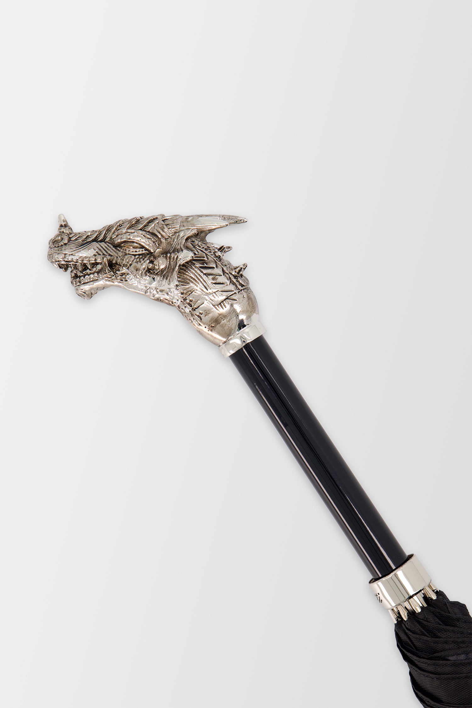 Pasotti Black Dragon Umbrella - Luxury Windproof Men's Umbrella with Wooden Handle - Perfect for Business, Travel & Formal Occasions