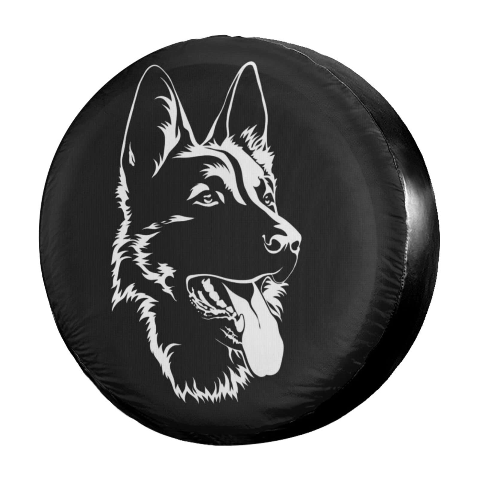Black German Shepherd Spare Tire Cover - 14 Inch Dustproof Wheel Protector for Trailers, RVs, SUVs & Vehicles | Outdoor Adventure & Road Trip Essential