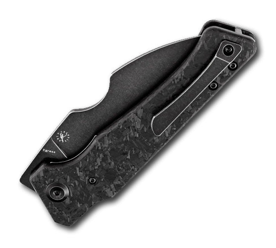 Kansept Egress Folding Knife - Black Shredded Carbon Fiber Handle, S35VN Steel Blade (K1033B2) | EDC, Outdoor Survival, Camping & Tactical Use