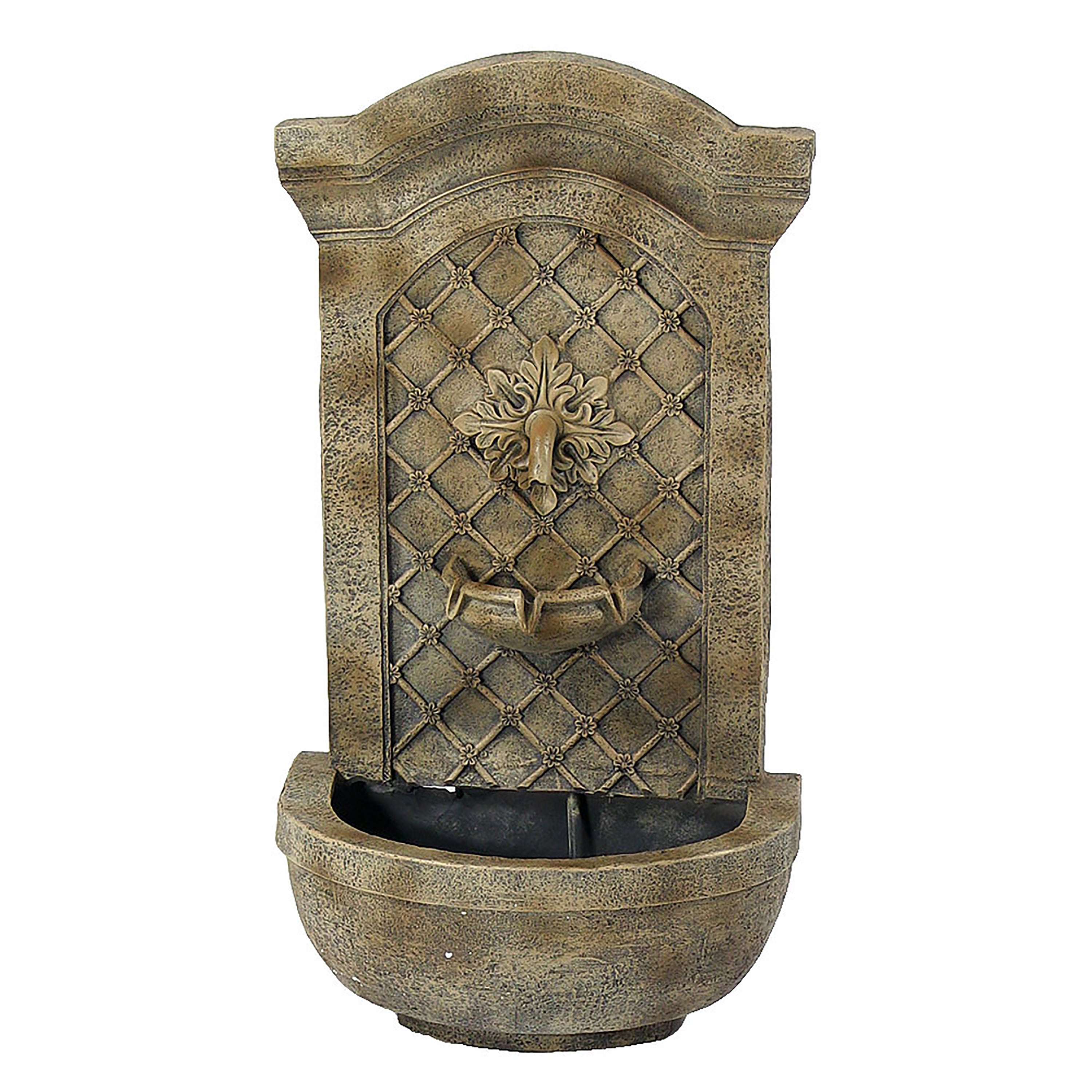 Sunnydaze Rosette Leaf Outdoor Wall Fountain - Garden Water Feature for Patio, Yard, and Backyard Decor - Relaxing Waterfall Sounds for Outdoor Spaces
