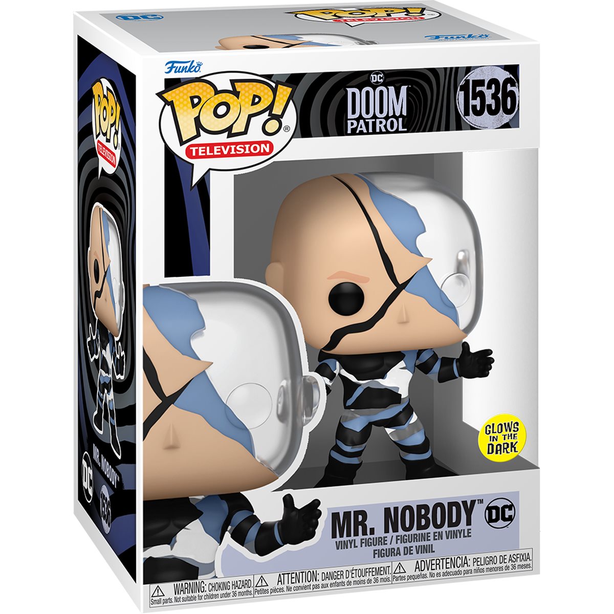 Doom Patrol Mr. Nobody Glow in The Dark Funko Pop! Vinyl Figure #1536 - Collectible DC Comics Action Figure for Fans & Gift Idea