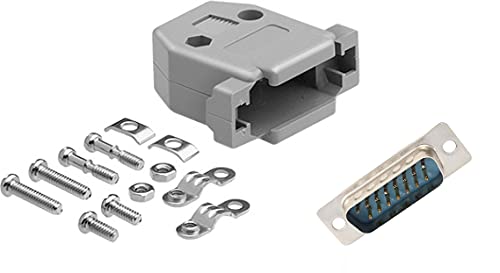 DB15 Male Solder Type Unshielded Plastic Hood Connector for VGA Monitor, Printer, and Industrial Equipment
