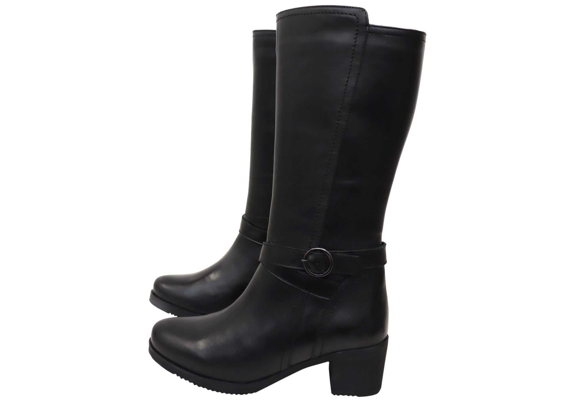 Orizonte Chatsworth Women's European Comfortable Leather Mid Calf Boots - Stylish Ankle Boots for Walking, Work & Winter Fashion