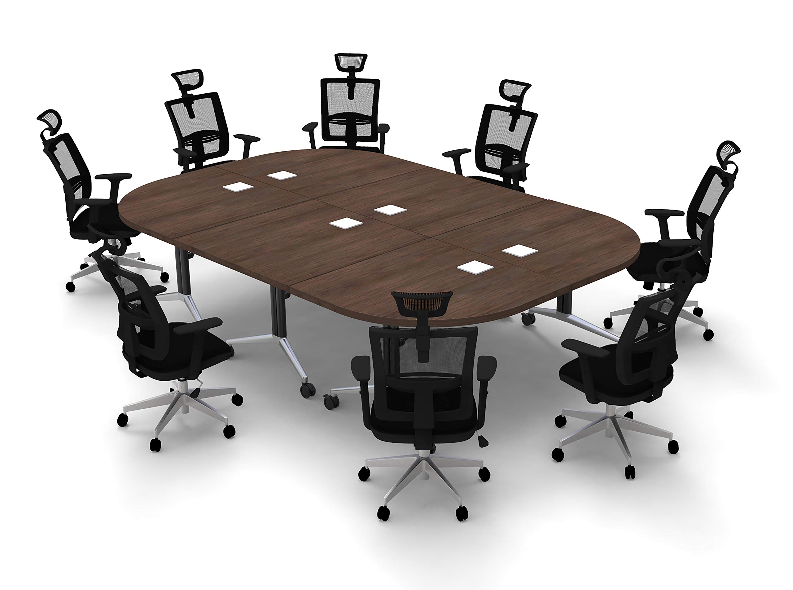 8-Person Conference Table - Foldable Model 6742 with Java X-Thick Top & Chrome Base for Office Meetings