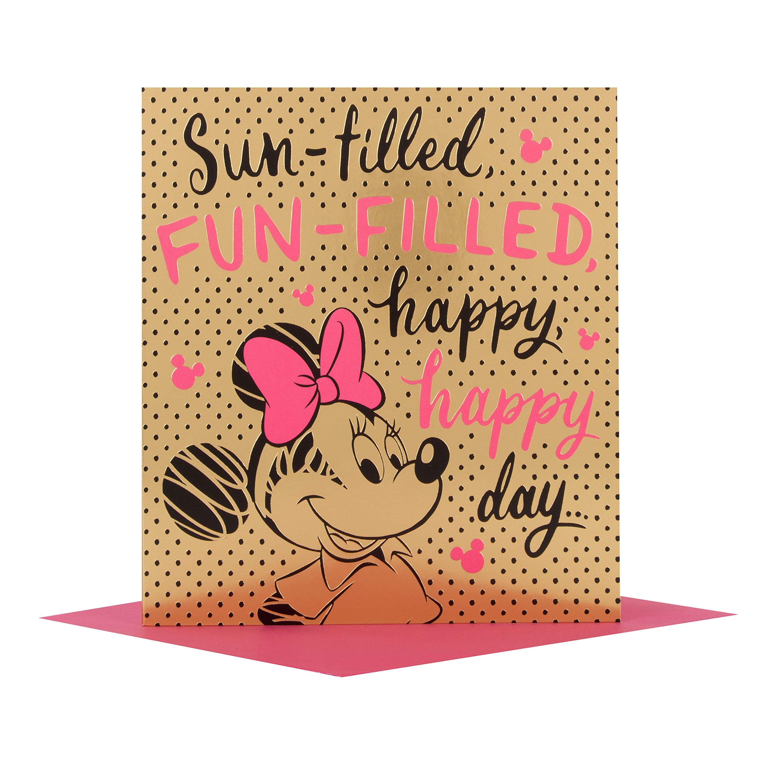 Hallmark Disney Minnie Mouse Greeting Card - Fun & Colorful Birthday Card for Kids, Women, Friends | Perfect for Birthdays, Holidays & Special Occasions