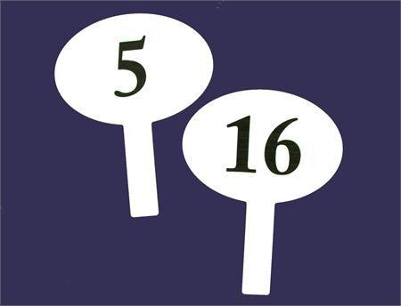 BRAVO 2-Sided Permanent Plastic Bidder Paddles - Set of 44 - Perfect for Auctions, Bingo Games & Classroom Activities