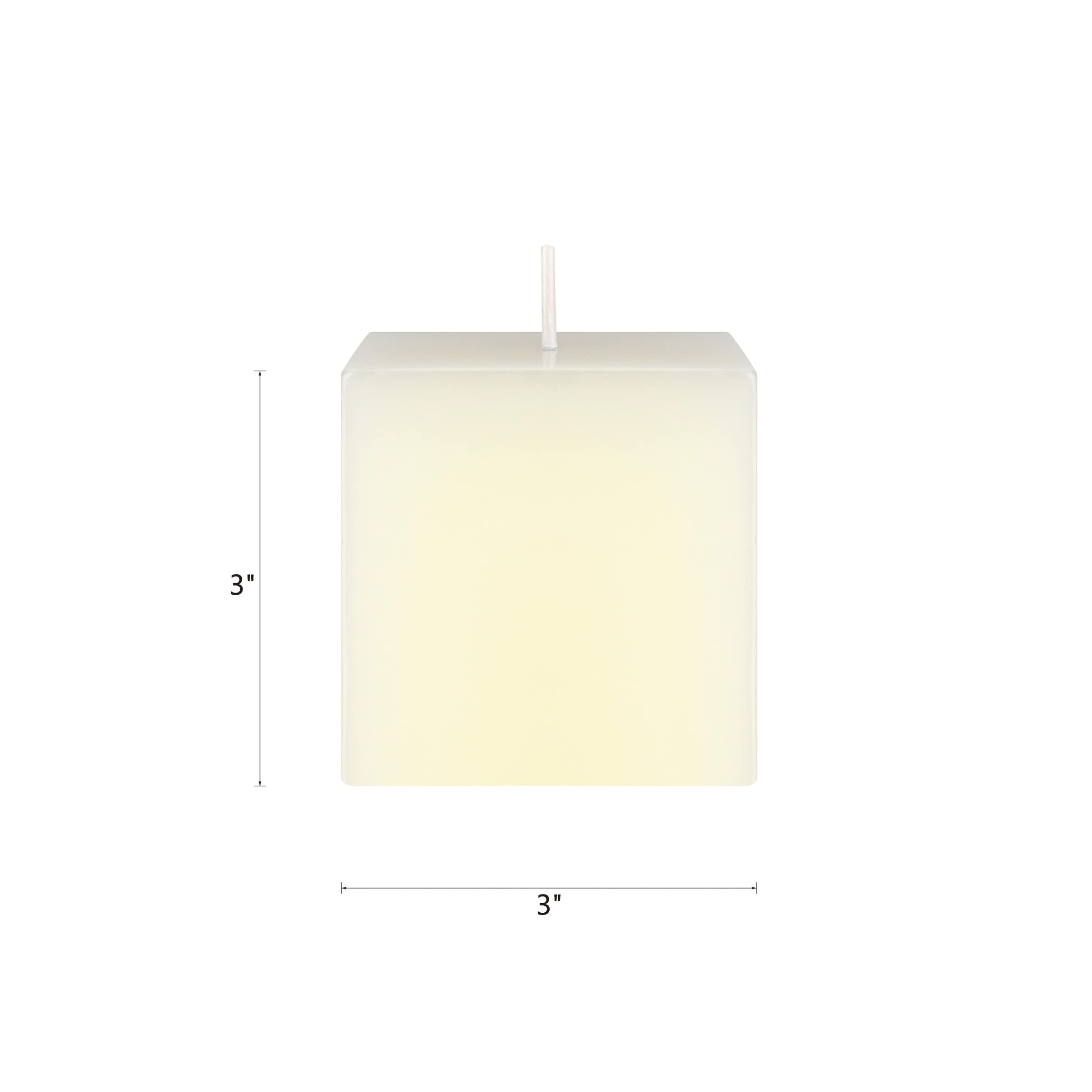 Premium Unscented Ivory Square Pillar Candle 3