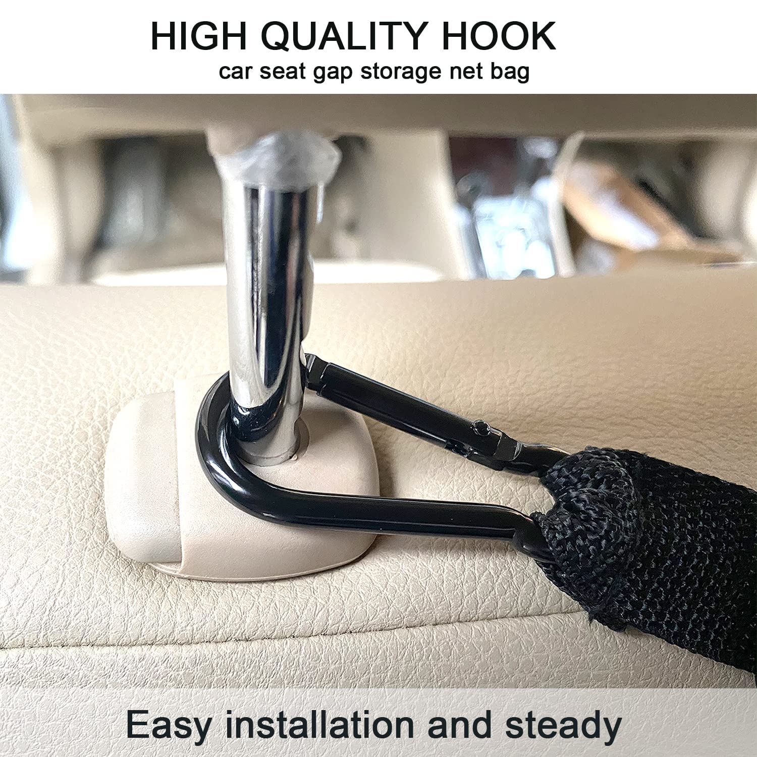 4 Layer Car Mesh Organizer - Backseat Storage Organizer for Pets & Kids, Car Trunk Organizer Net Bag - Perfect for Road Trips, Travel & Daily Commute