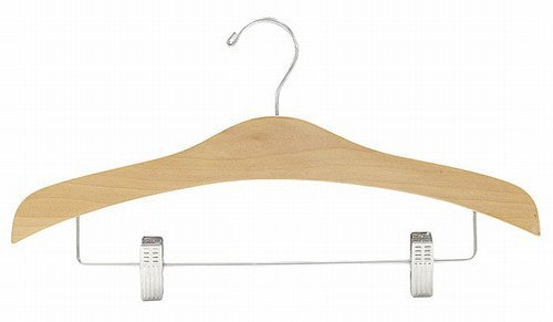 Natural Wooden Suit Hanger with Clips - Premium Decorative Clothes Hanger for Jackets, Pants & Ties - Perfect for Closet Organization & Wardrobe Display