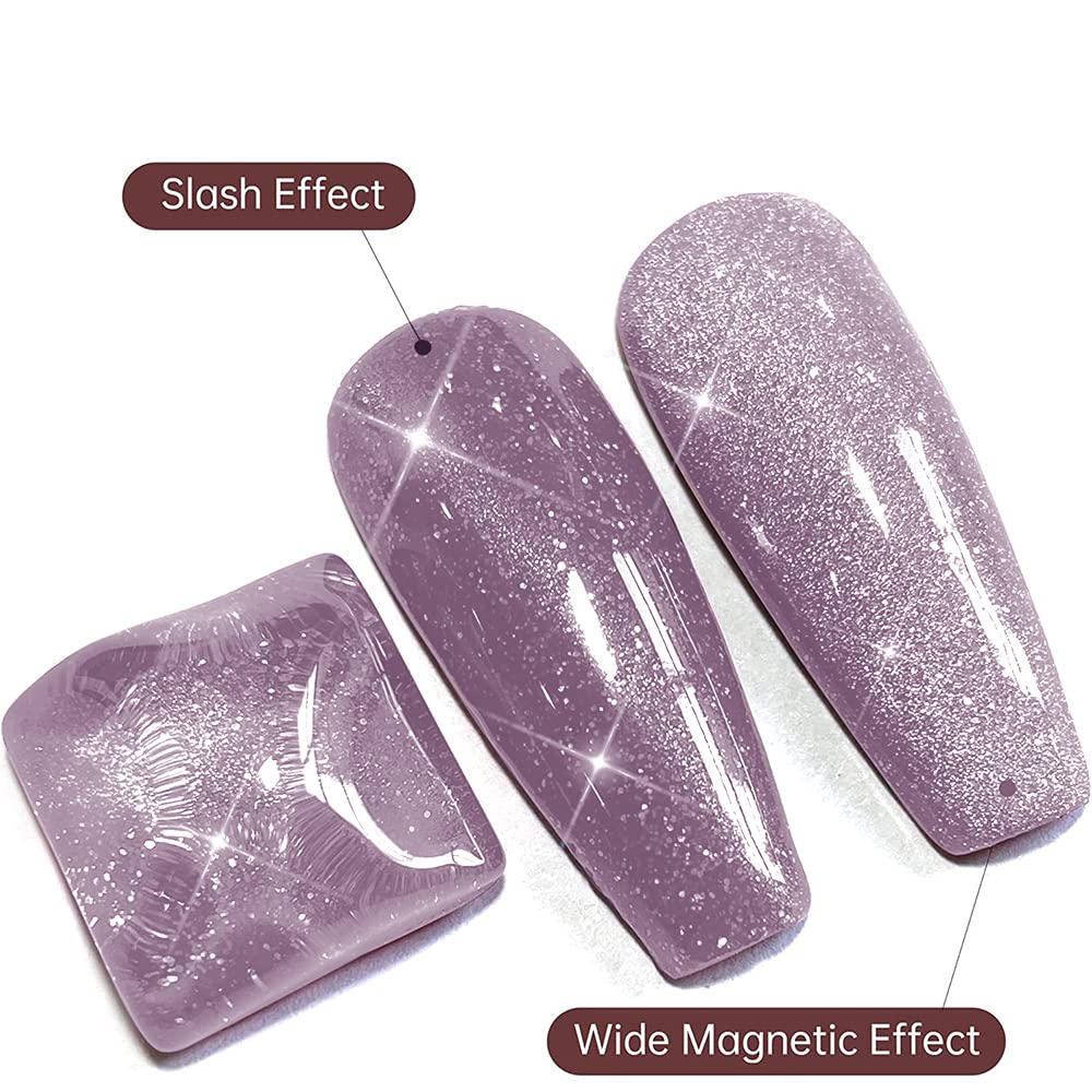 VERONNI Glitter Cat Eye Gel Nail Polish - Holographic 9D Nail Polish with Smoothie Wide Cat Eye Effect, Soak Off UV LED Magnet Gel Polish (Shade 04) - Perfect for Salon Quality Manicures, Nail Art Designs & Special Occasions