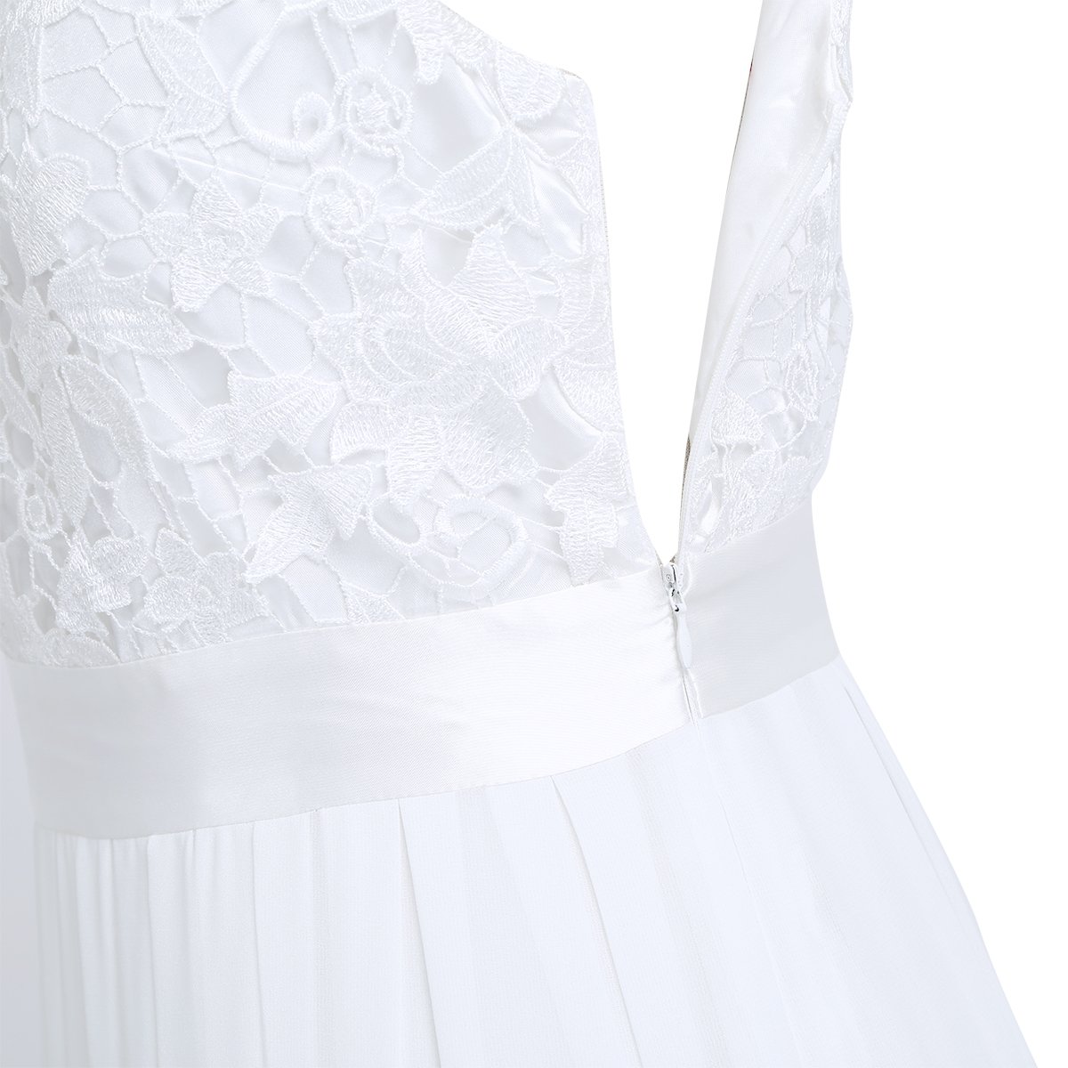 ACSUSS Women's Elegant Crochet Lace Chiffon Maxi Dress - Wedding, Bridesmaid, Evening Gown & Prom Dress for Special Occasions | Perfect for Weddings, Parties, Formal Events & Romantic Date Nights