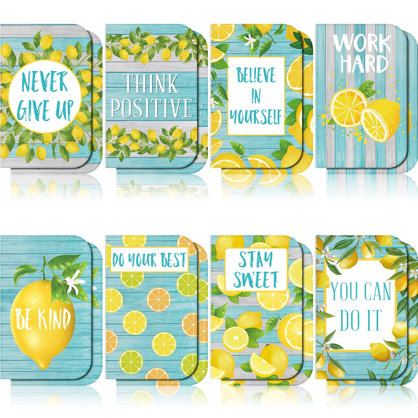 16-Piece Mini Notebook Set - Inspirational Lemon Pocket Notepads, Motivational Journals & Lesson Planners (3.2