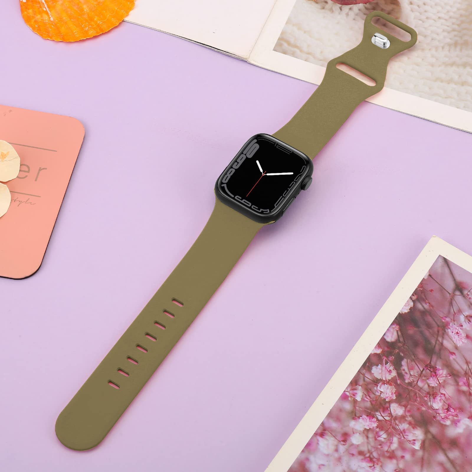 Premium Soft Silicone Sport Band for Apple Watch Series 1-9, SE, Ultra & Ultra 2 - Compatible with 38mm/40mm/41mm/42mm/44mm/45mm/49mm - Durable Replacement Strap for Men & Women - Perfect for Workouts, Running & Daily Wear