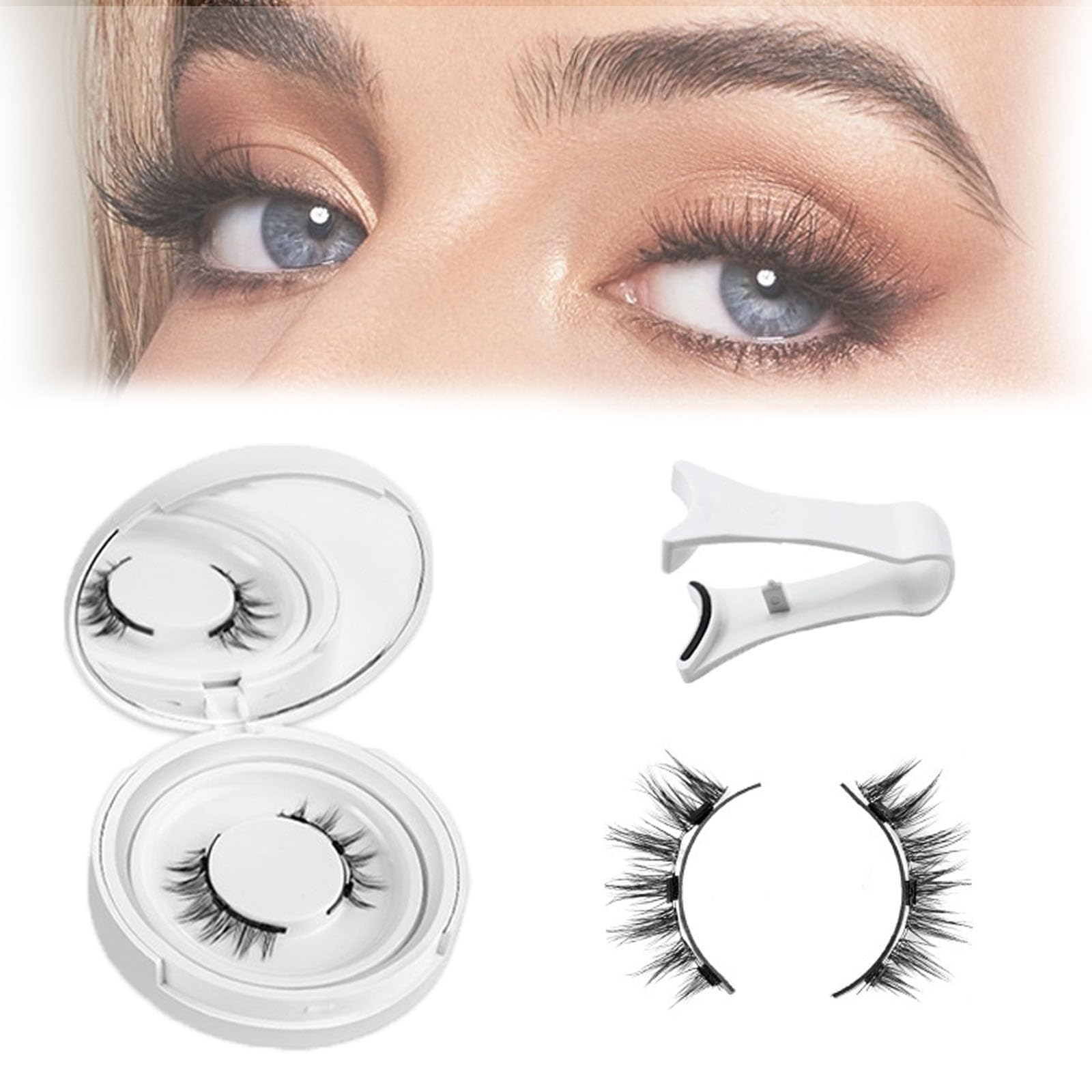 Ginani Magnetic Eyelashes - Reusable Glue-Free False Lashes with Applicator | Natural Looking Full Volume Lashes for Everyday Wear & Special Occasions
