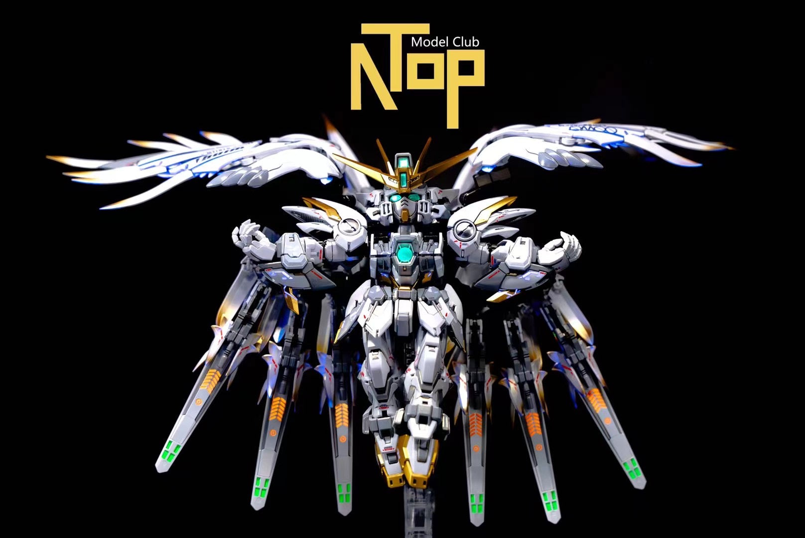 MGSD Wing Gundam Zero Custom Snow White Version Model Kit with Shortened Twin Buster Rifle - Premium Bandai Gundam Action Figure for Collectors & Hobbyists - Perfect for Display, Anime Cosplay and Gundam Battle Dioramas