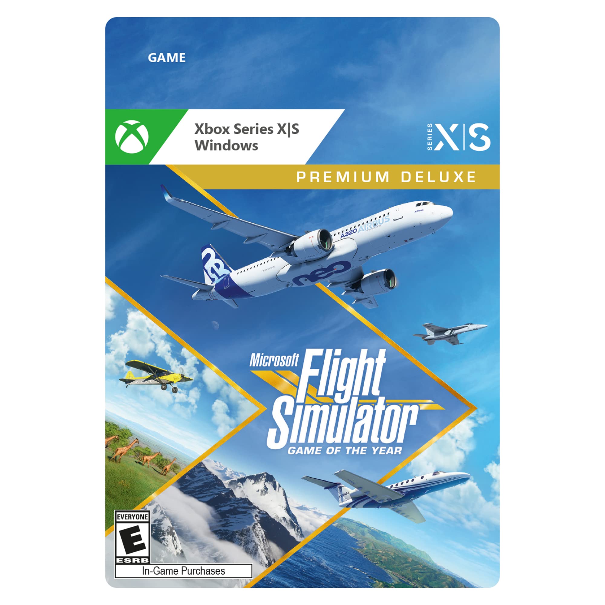 Microsoft Flight Simulator: Premium Deluxe Game of the Year Edition - Xbox & Windows Digital Download | Flight Simulation Game for PC & Console | Perfect for Aviation Enthusiasts & Gamers