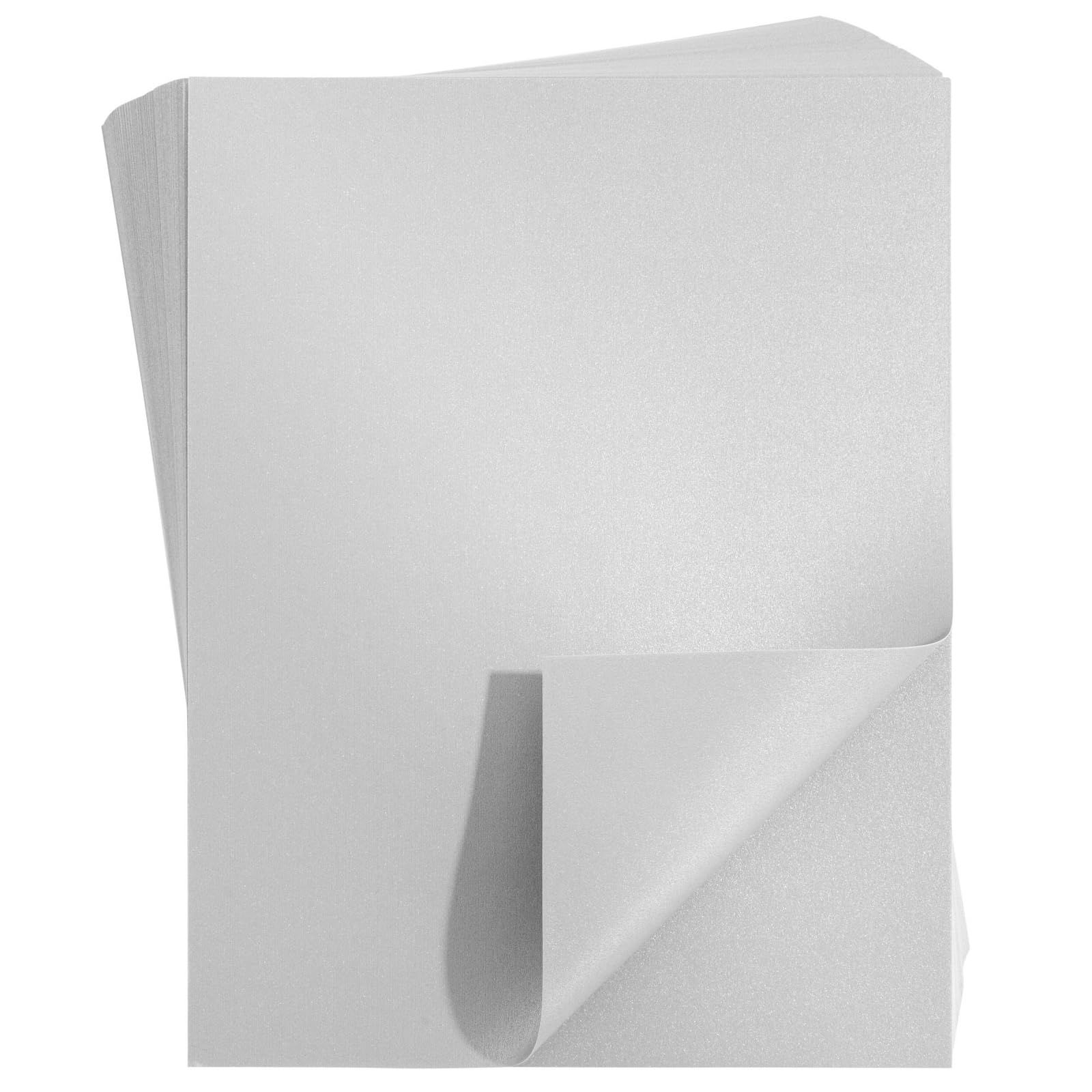 Premium 96-Sheet Silver Metallic Cardstock Paper - 250 GSM Double-Sided Shimmer Paper for Greeting Cards | Letter Size 8.5