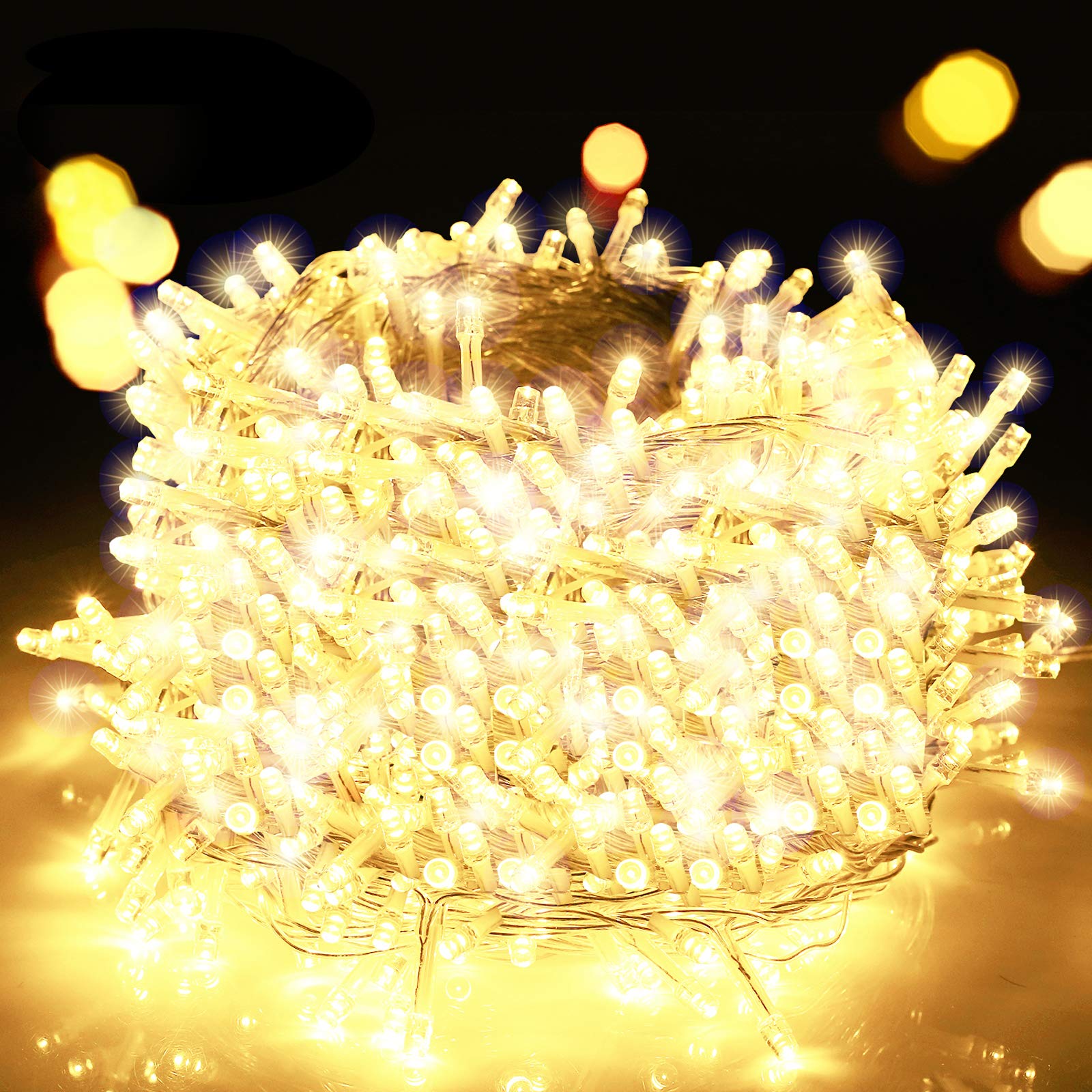 Decute 800 LED 272FT Christmas String Lights - 8 Modes with Timer, Waterproof Fairy Lights for Christmas Tree Decorations, Party, Wedding, Yard & Garden, Indoor Outdoor Use (Warm White) | Perfect for Holiday Decor, Backyard Lighting, and Festive Events