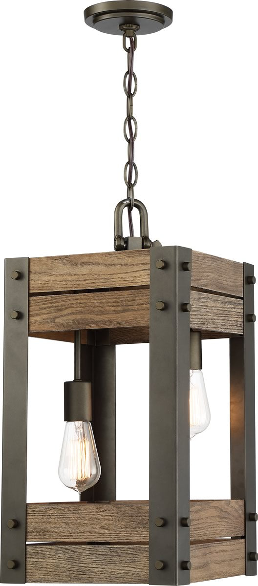 11W Winchester 2-Light Bronze Pendant Lighting Fixture - Perfect for Kitchen Island, Dining Room, and Entryway Decor