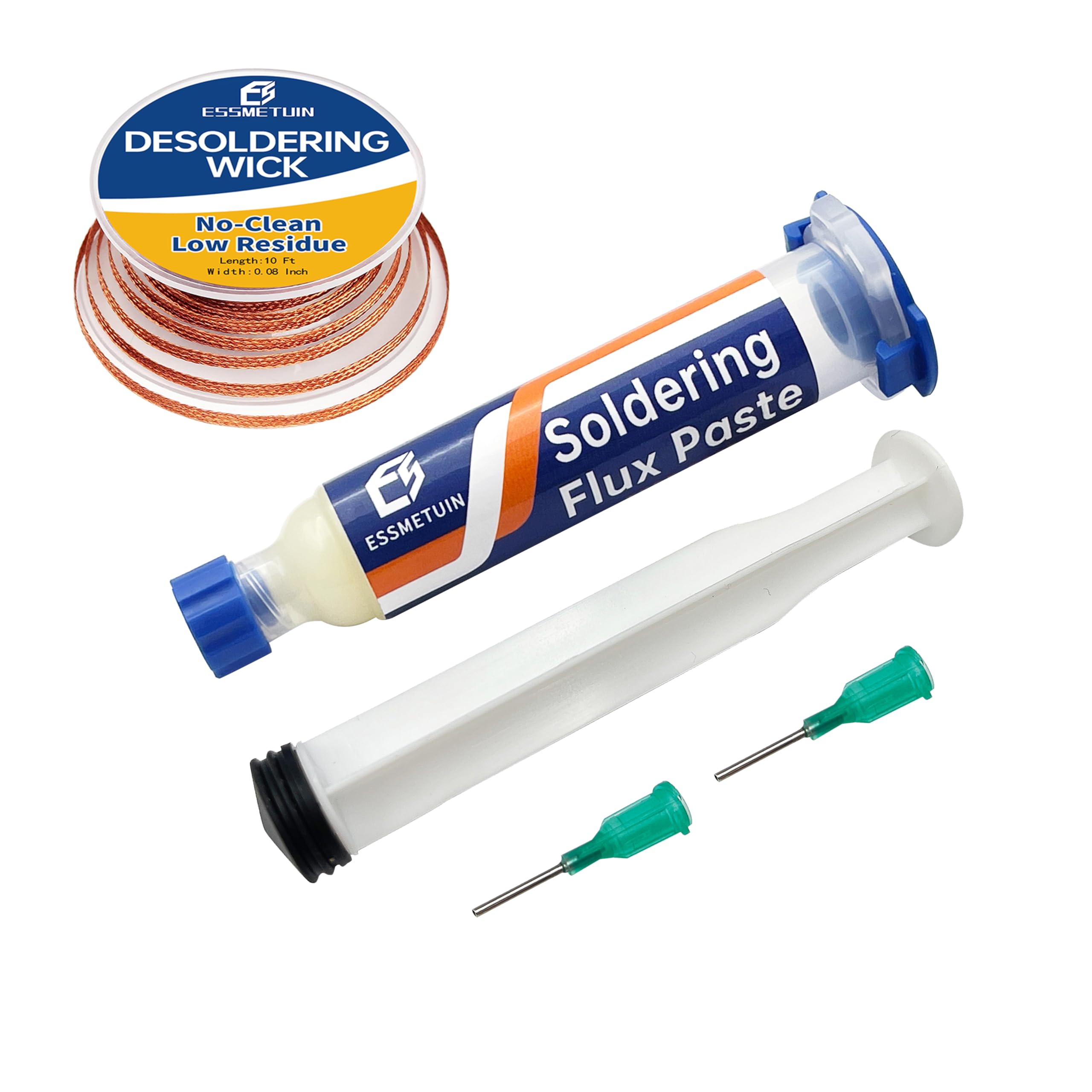High-Quality Desoldering Wick & No Clean Soldering Flux Paste (10CC) - Essential Electronics Repair Kit for PCB, Circuit Board & DIY Projects