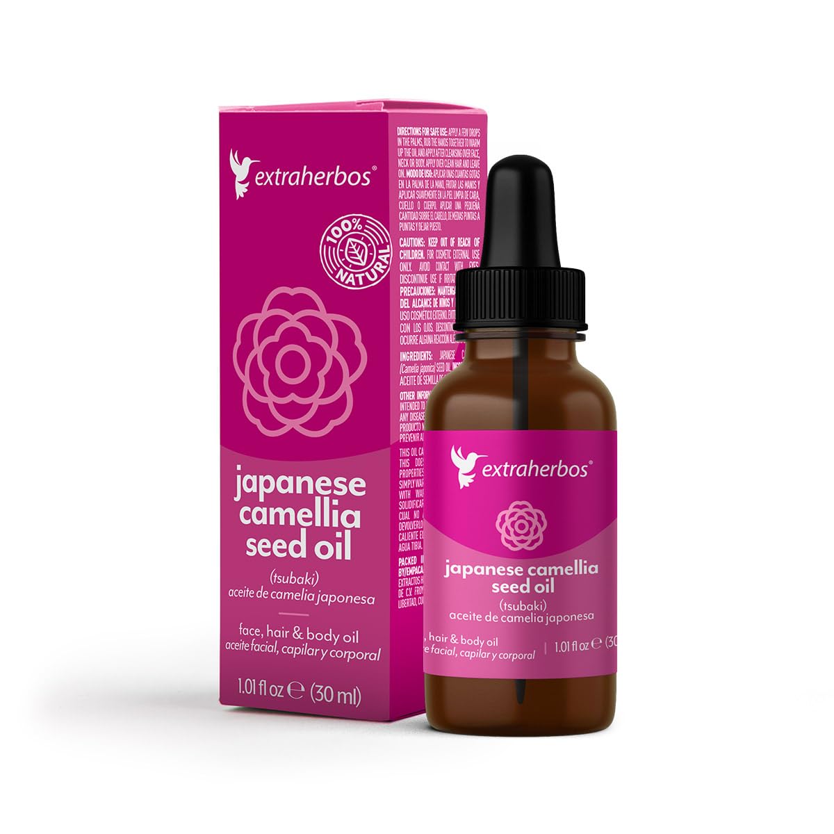 100% Pure Cold-Pressed Japanese Camellia Oil 30ml - Organic Anti-Wrinkle Face & Hair Moisturizer with Vitamin E & Antioxidants - Perfect for Dry Skin Care, Hair Treatment & Nighttime Beauty Routine