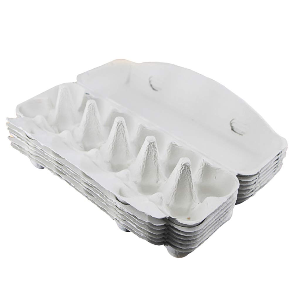 10-Pack Cabilock 12-Cell Paper Pulp Egg Cartons - Durable, Eco-Friendly Egg Storage Containers for Refrigerator | Secure Egg Holder for Kitchen, Farm Fresh Eggs & Organic Eggs | Perfect for Home Use, Farmers Markets & Meal Prep