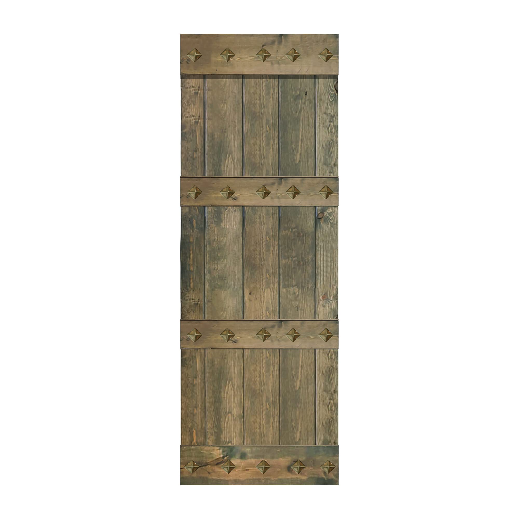 30in x 84in DIY Sliding Barn Door - Mid-Century Style Knotty Pine Wood Interior Door Slab - Aged Barrel Finish (Hardware Not Included) | Perfect for Bedrooms, Closets & Farmhouse Style Home Decor