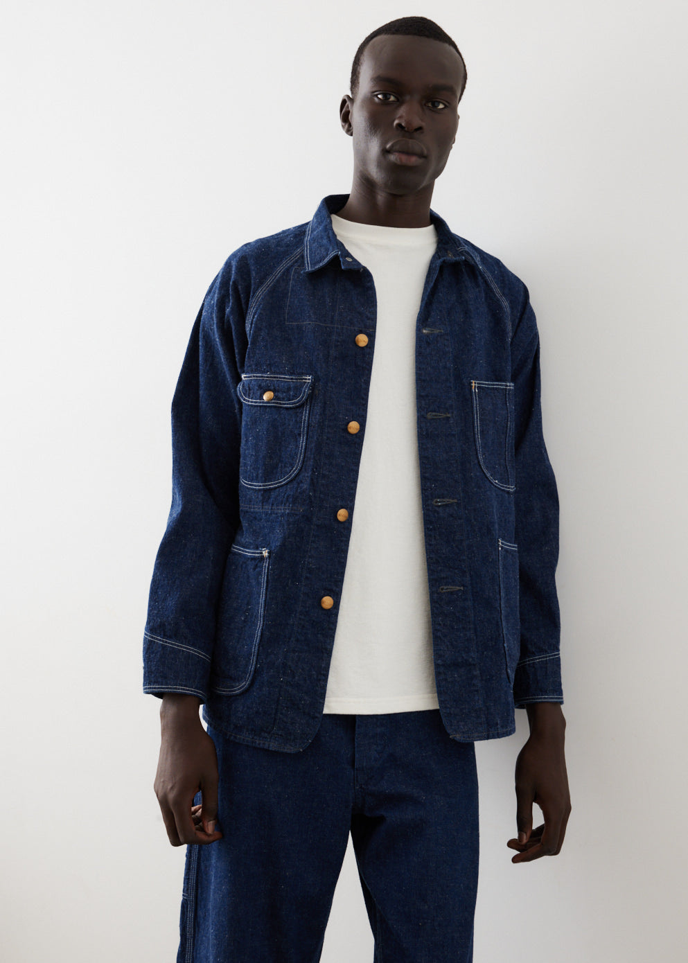 Vintage 1950s Denim Coverall One Wash Jacket - Retro Workwear for Men & Women - Perfect for Casual Outfits, Costume Parties, and Vintage Fashion Enthusiasts