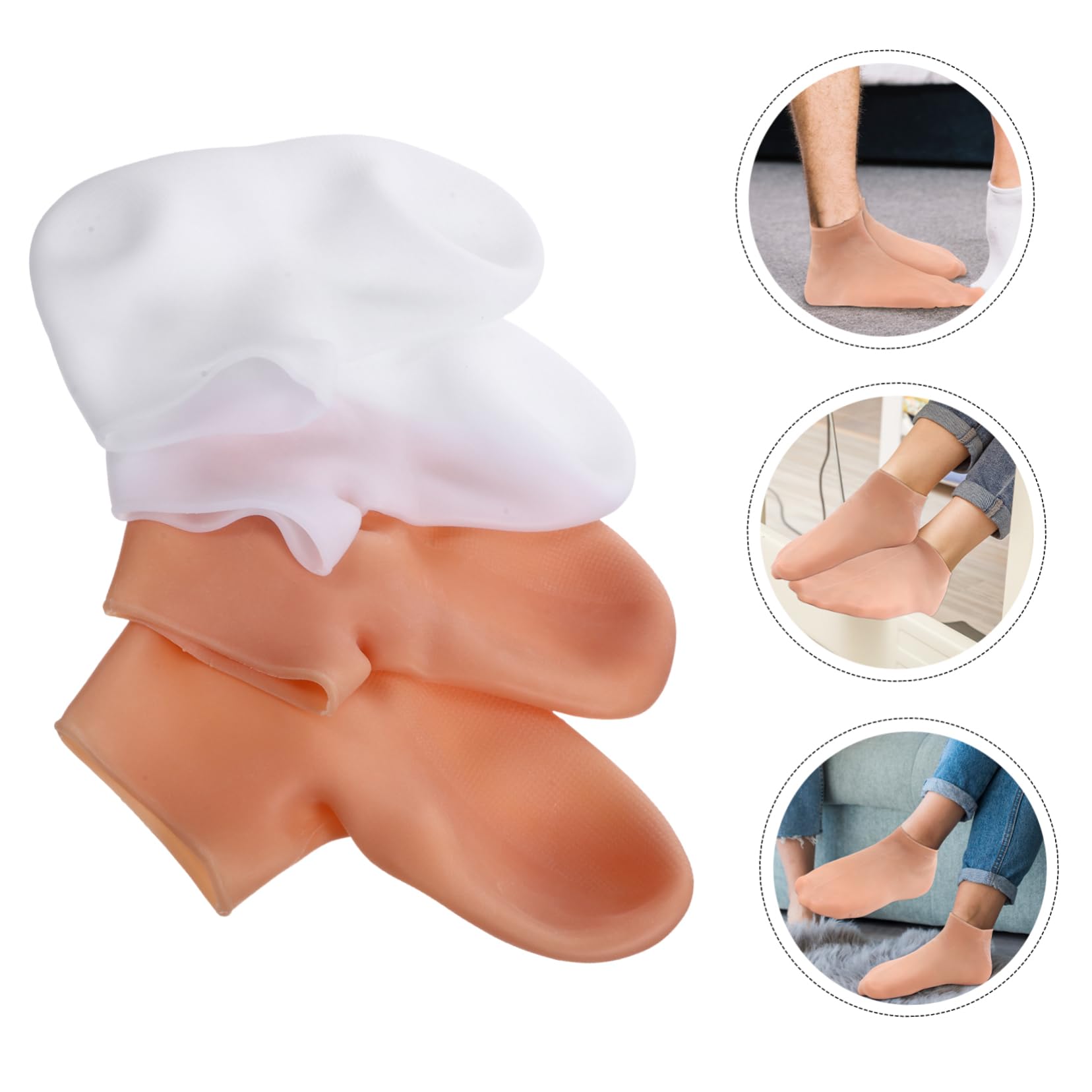 OSALADI Moisturizing Heel Socks 2 Pairs - Exfoliating & Hydrating Foot Care Socks for Soft Cracked Heels | Reusable Spa Pedicure Socks with Lotion | Perfect for At-Home Foot Treatments, Nighttime Moisturizing & Beauty Routines