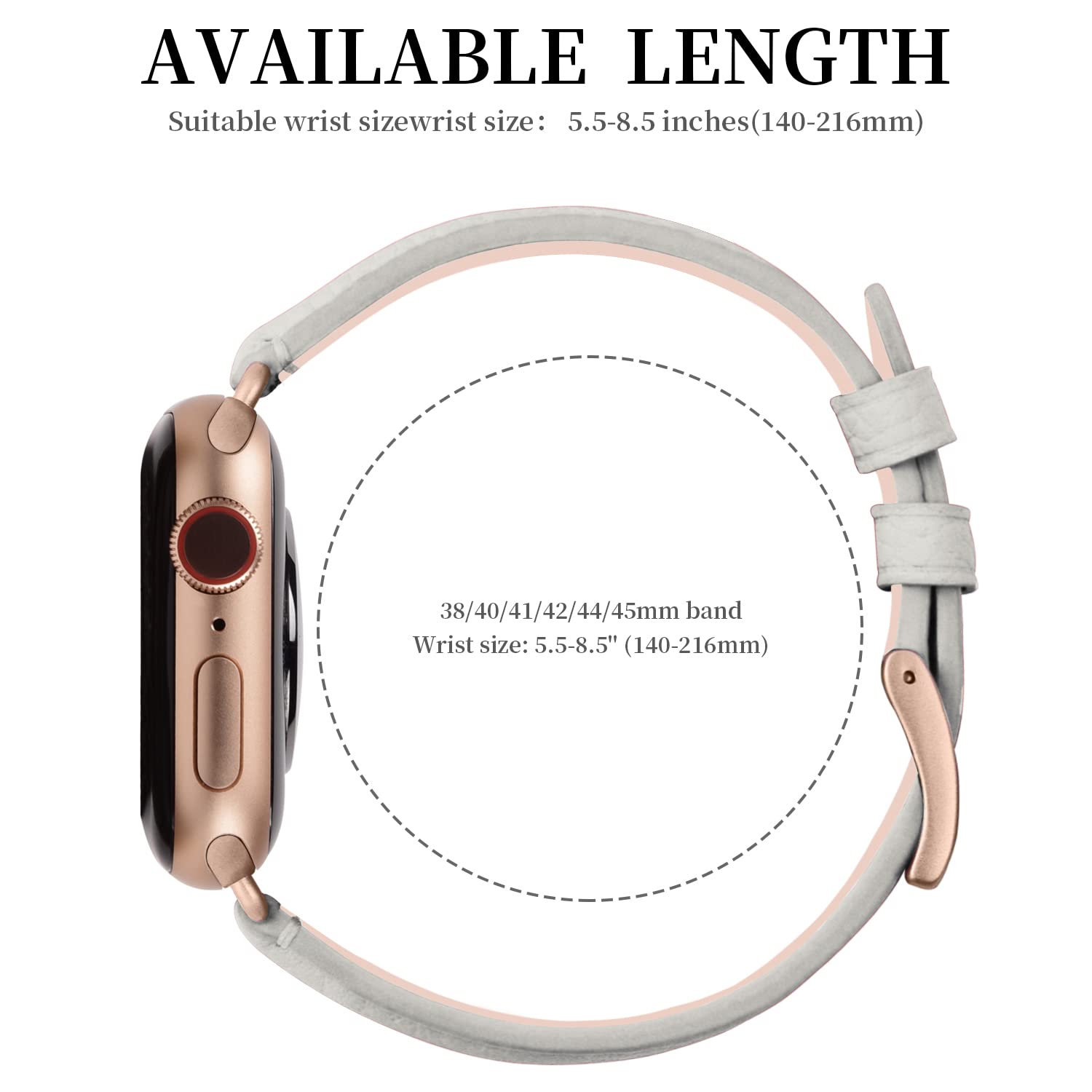 Fullmosa Genuine Leather Apple Watch Bands Compatible with Series 9/8/7/6/5/4/3/2/1/SE/Ultra 2 - 38mm 40mm 41mm 42mm 44mm 45mm 49mm - Stylish iWatch Strap with Protective Case for Women | Perfect for Work, Date Night & Formal Occasions