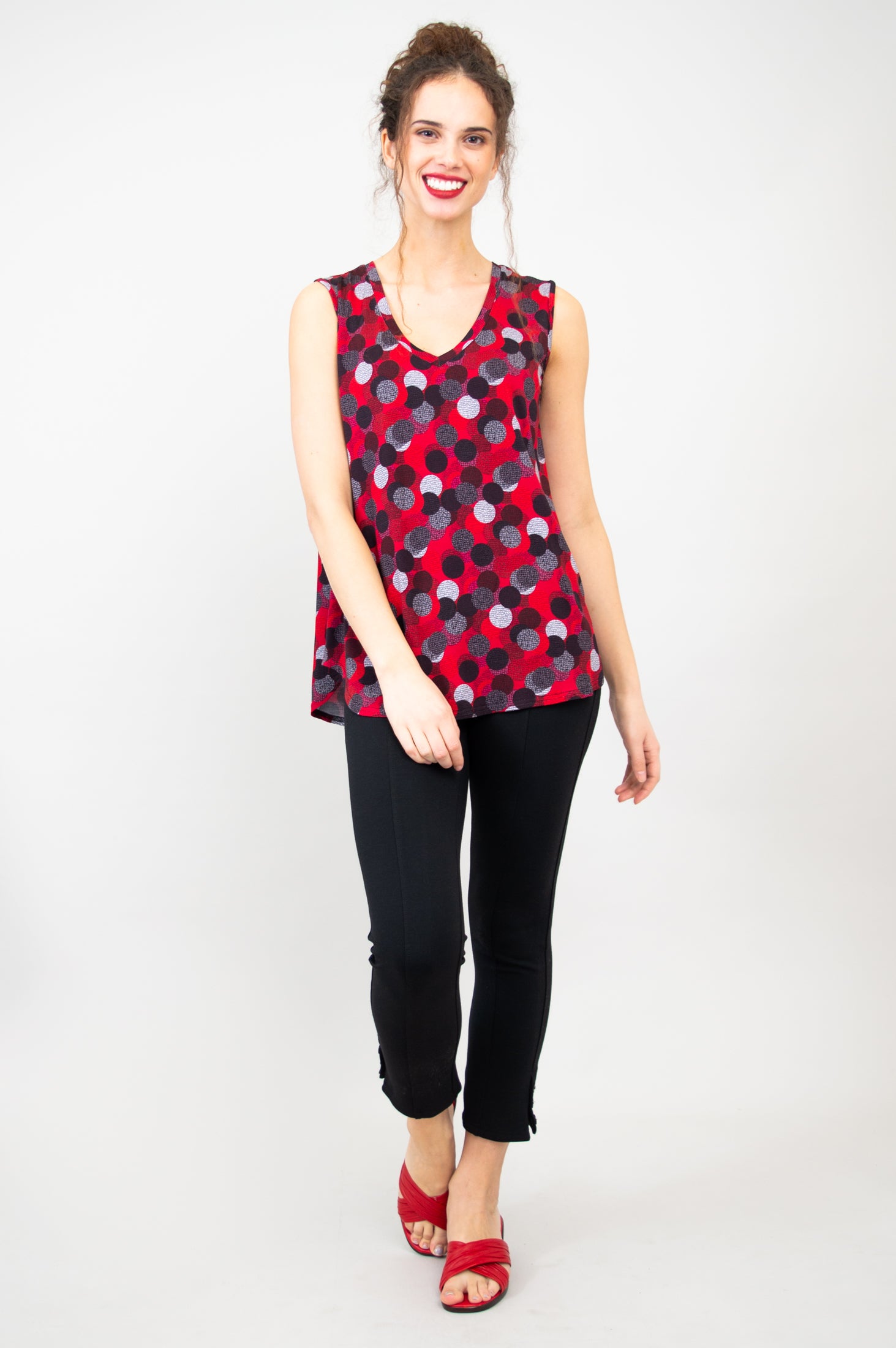 Jackie Tank Top - Stylish Polka Dot Dance Shirt - Soft Bamboo Fabric - Perfect for Dance Classes & Summer Outfits - Final Sale