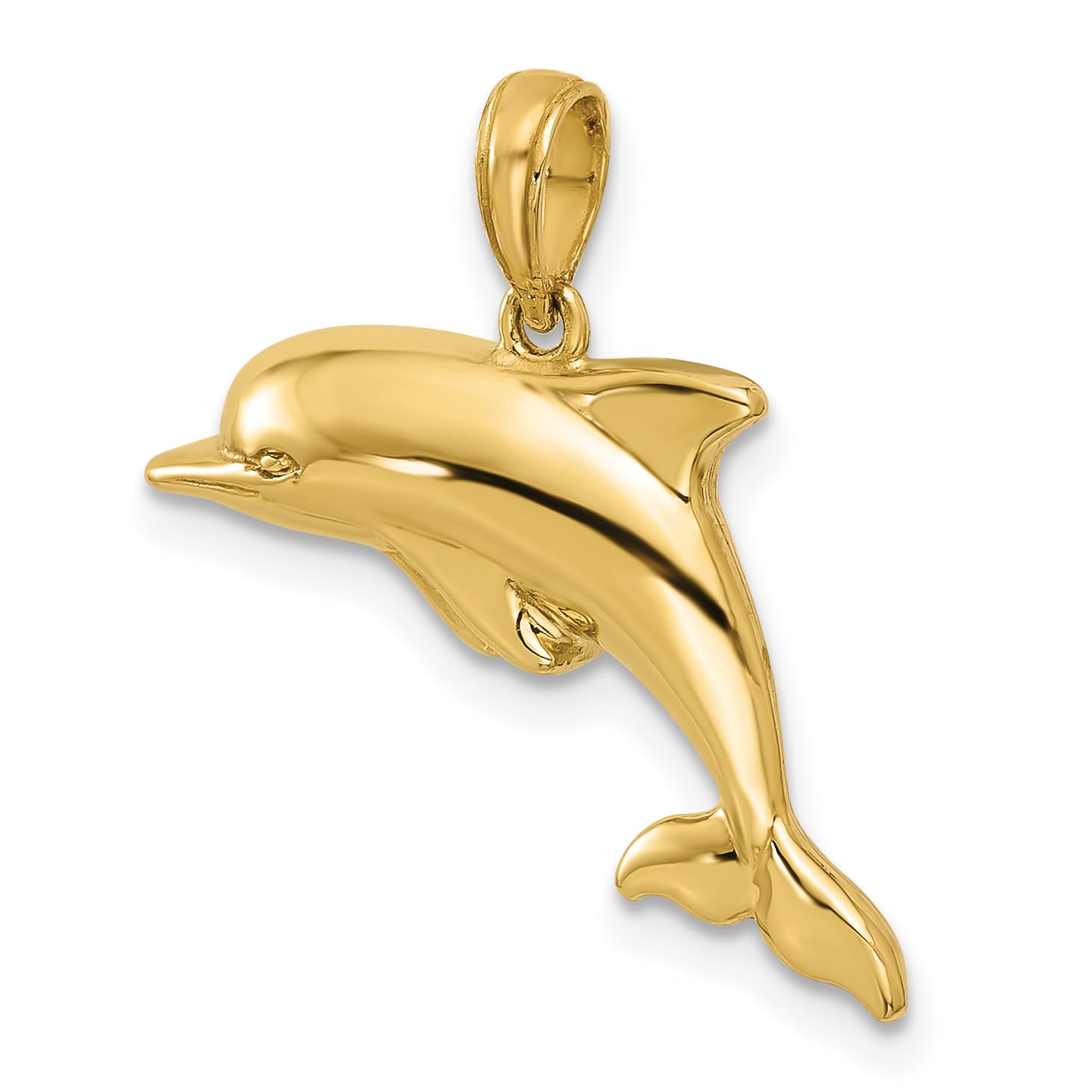 10K Solid Yellow Gold Sea Dolphin Necklace - Ocean Fish Pendant Jewelry for Women - Perfect Summer Beach Nautical Charm Gift for Her | Birthday, Anniversary, Valentine's Day