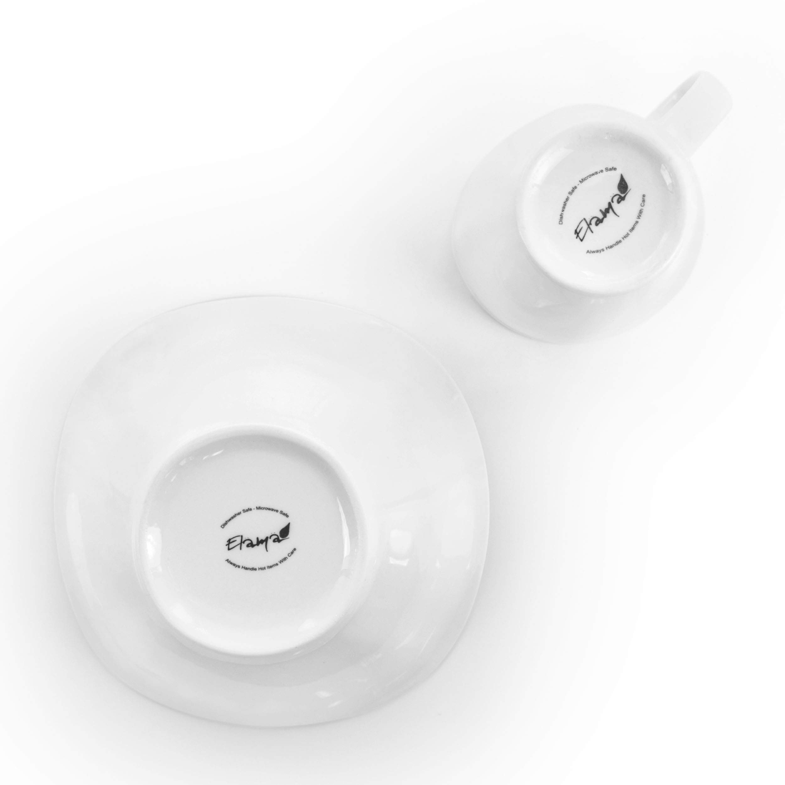Elama 16-Piece Porcelain Dinnerware Set for 4 - Square White Plates, Bowls & Mugs - Elegant Dinnerware for Family Meals, Dinner Parties & Restaurant Use