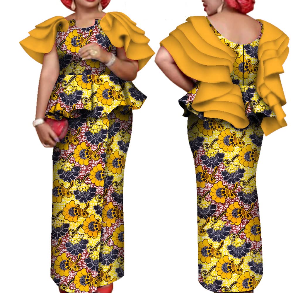 **African Print Dashiki Dress & Skirt Set for Women - Ankara Top with Vibrant Patterns - Perfect for Parties, Weddings & Cultural Events**