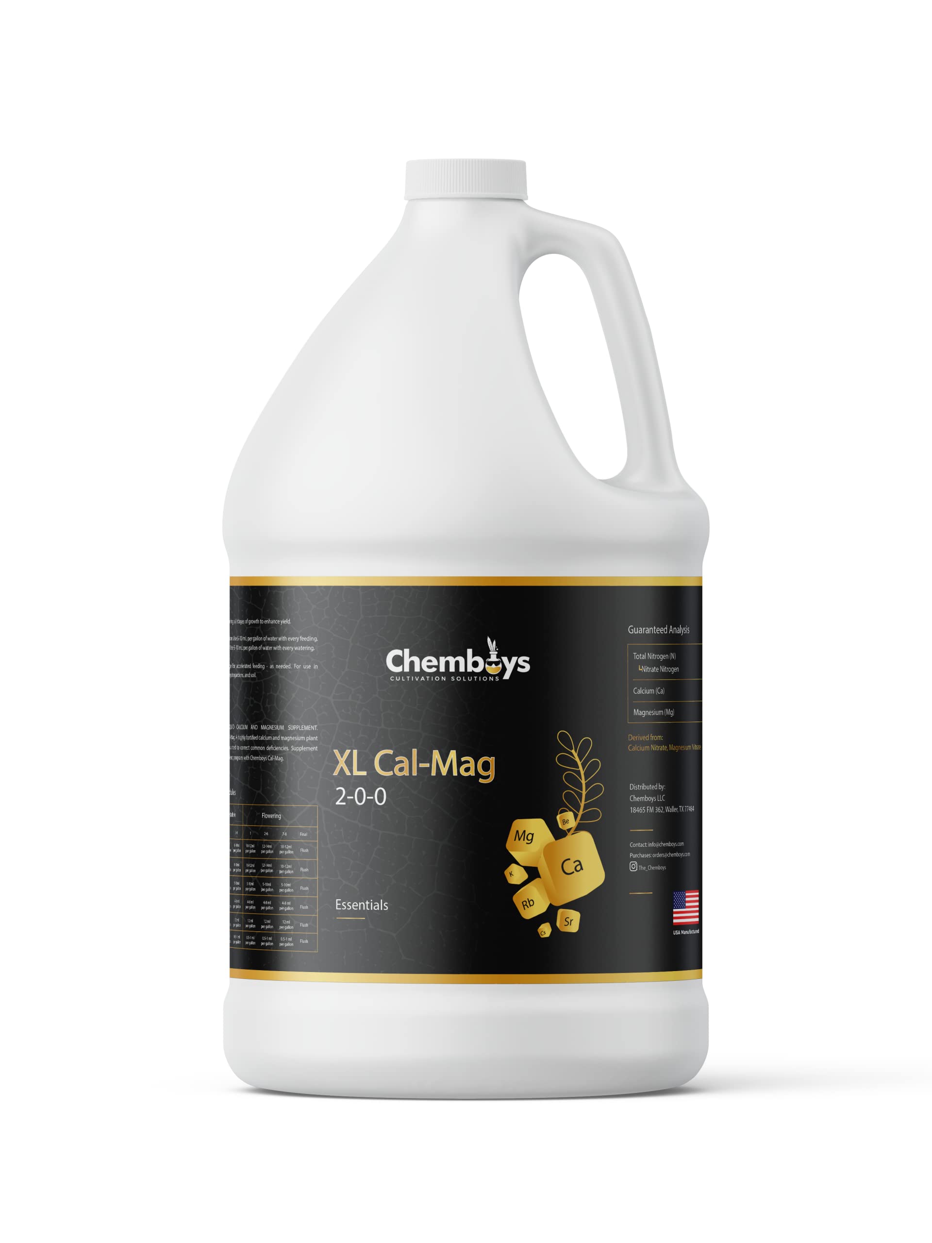 Chemboys XL Cal-Mag Plant Supplement 2-0-0 - Liquid Calcium & Magnesium Fertilizer for Vegetables, Fruits, Hydroponics & Coco Coir - Indoor & Outdoor Gardening - USA Made - 1 Pint - Perfect for Boosting Plant Growth in Home Gardens & Greenhouses