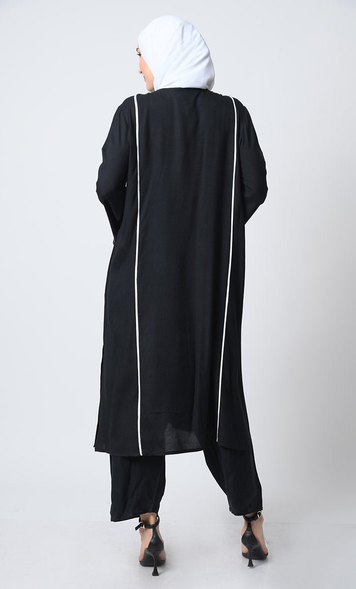 Stylish Bell Sleeve Rayon Kameez and Pant Set with Placket Neck, Embroidery & Piping - Perfect for Festivals, Weddings & Special Occasions