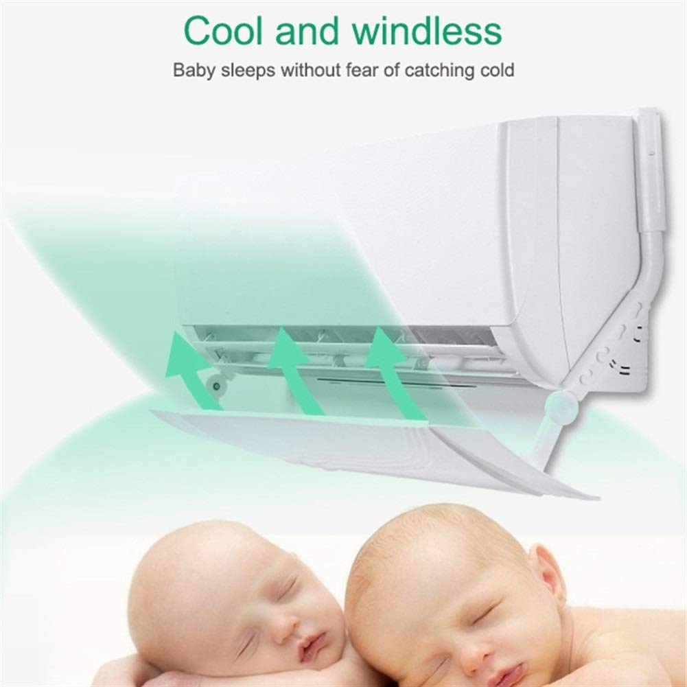 Adjustable Telescopic Air Conditioner Wind Deflector - Easy Installation for Home & Office Cooling - White (Perfect for Bedroom, Living Room & Workspace)