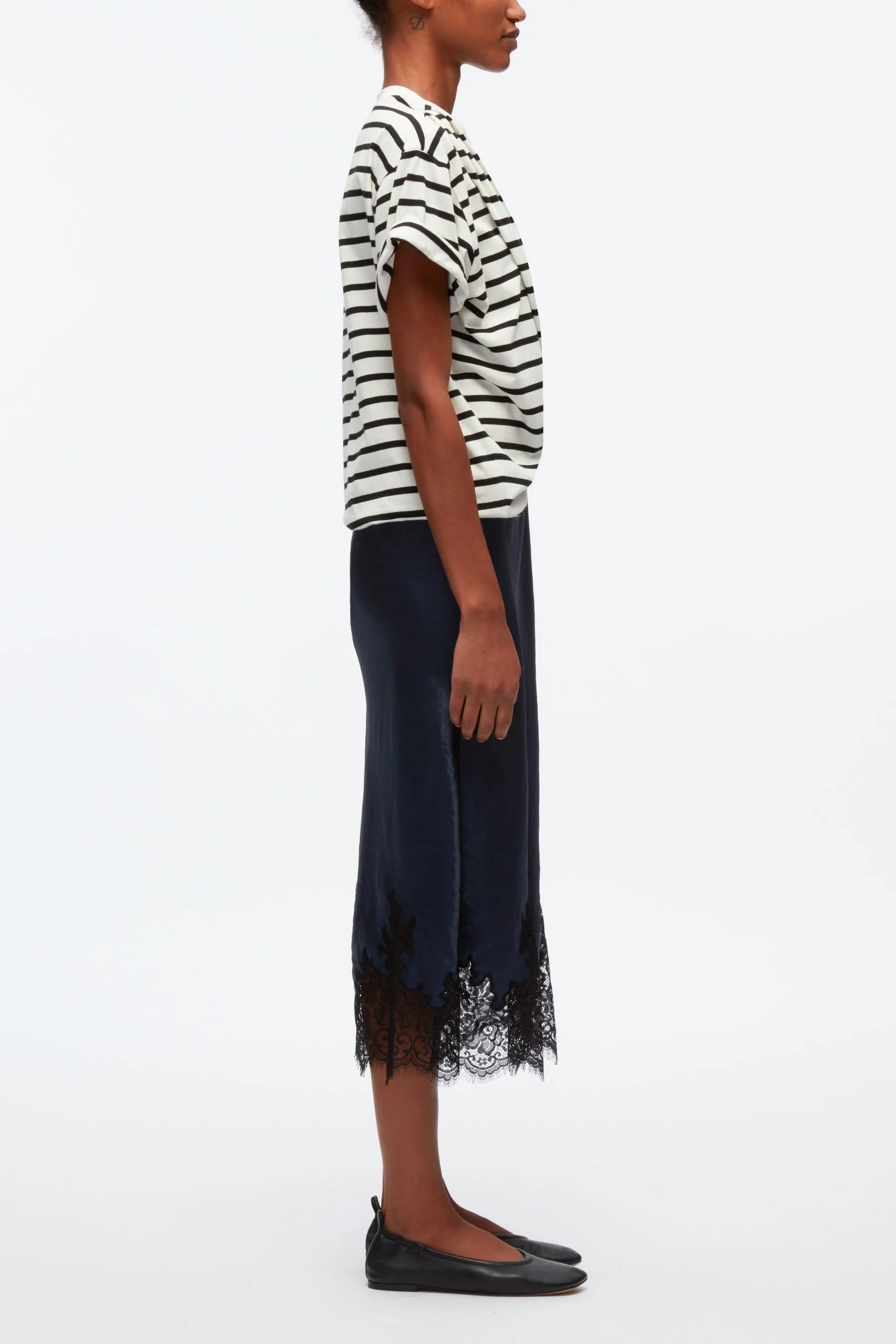 3.1 Phillip Lim Striped Draped T-Shirt Slip Combo Dress - Size Large - NWT - Perfect for Casual Outings & Summer Parties