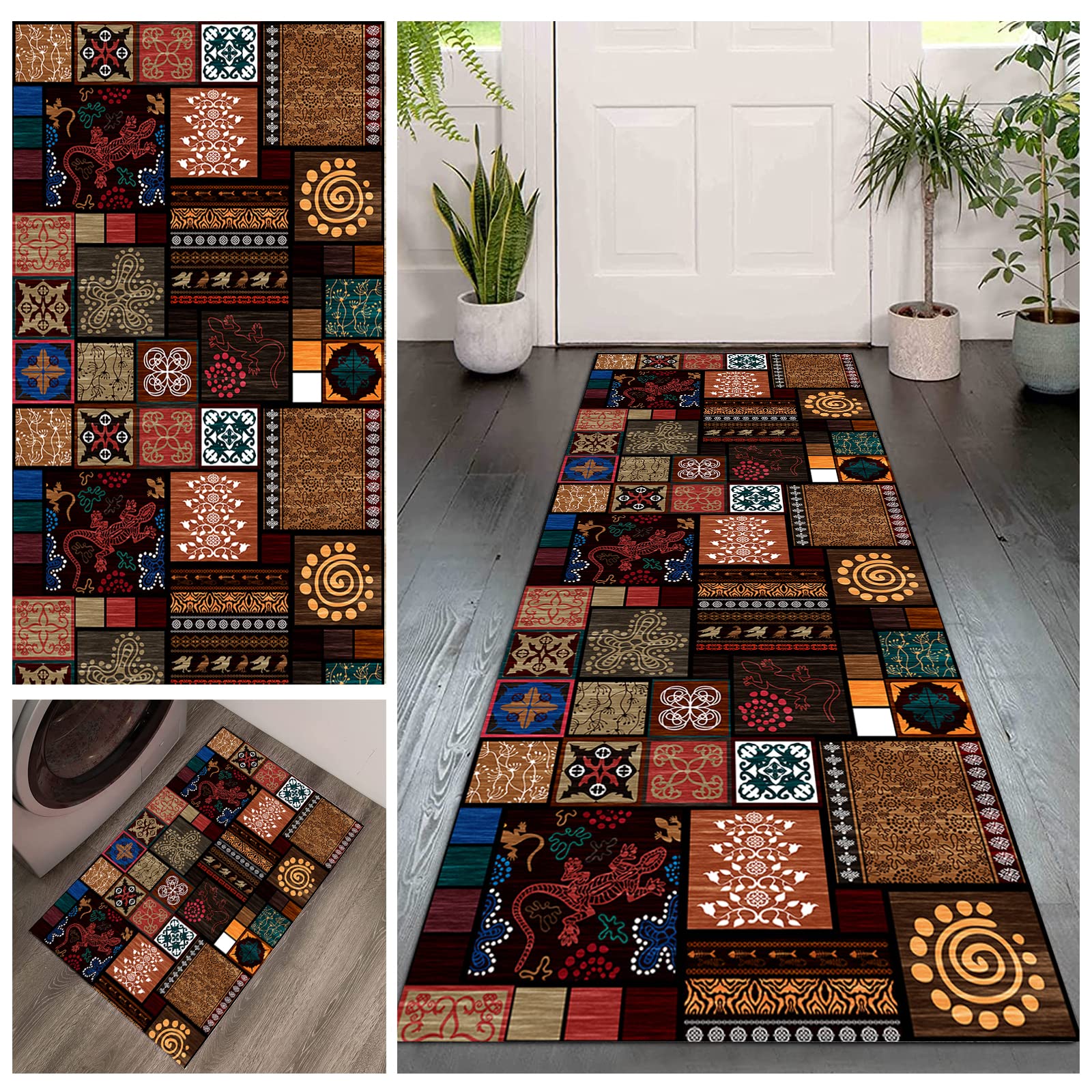 Runner Rug for Hallways & Kitchen - Machine Washable, Stain Resistant, Non-Shed Carpet - Perfect for Laundry Room, Living Room, Bathroom & Entryway - Durable & Easy to Clean Floor Mat for High Traffic Areas