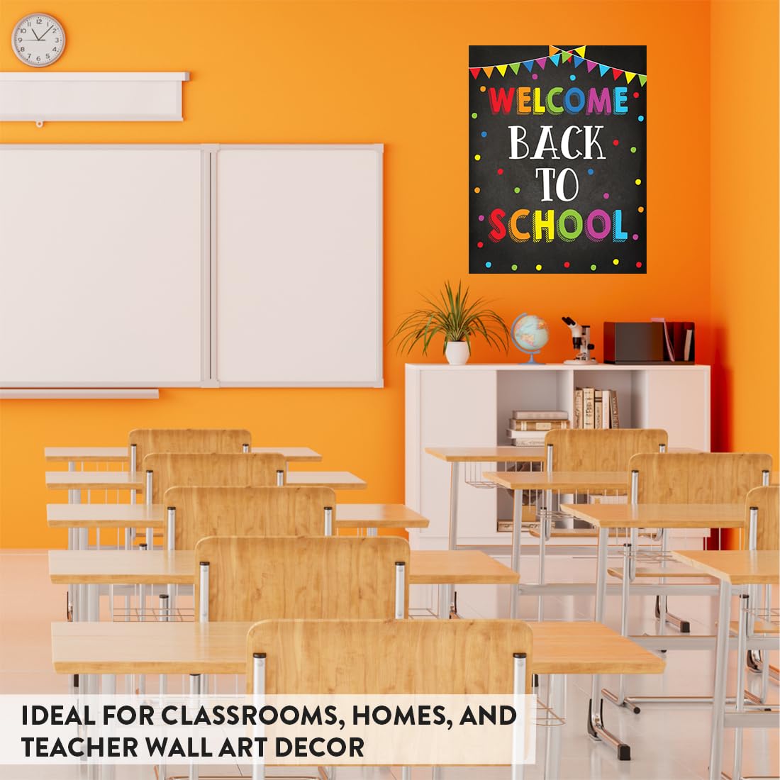 8.5x11 Inch Welcome Back to School Motivational Posters for Classroom & Homeschool - Andaz Press Teacher Wall Art Decor with Inspirational Quotes (1-Pack, Unframed) - Perfect for Bulletin Boards, Study Rooms & Kids' Learning Spaces