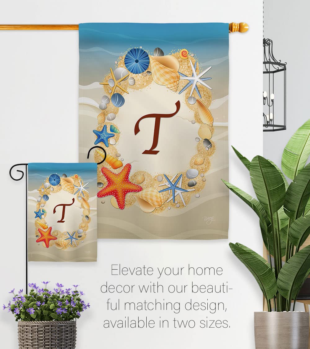 Coastal Beach House Flag Set with Pole - Summer Decor for Outdoor & Garden
