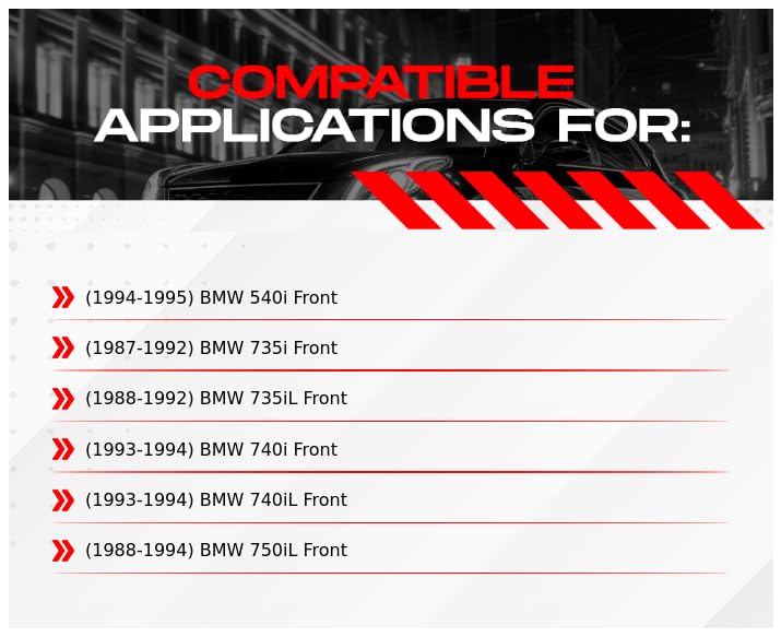 R1 Concepts Premium Front Brake Kit - Ceramic Brake Pads & Rotors with Hardware | Fits 1987-1995 BMW 540i, 735i, 735iL, 740i, 740iL, 750iL | High-Performance Braking for Daily Driving & Sporty Handling