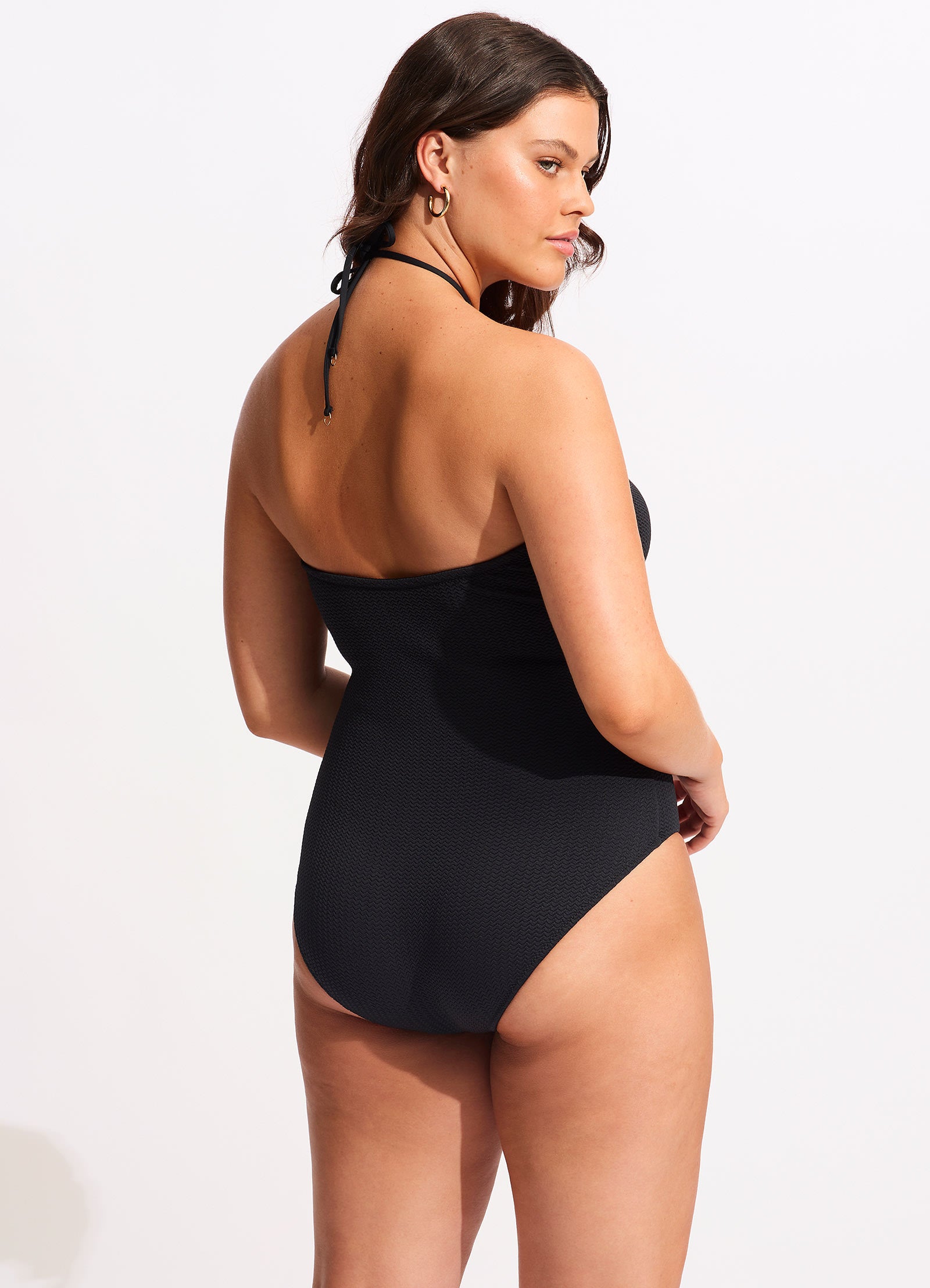 Sea Dive Bandeau One Piece Swimsuit - Black Monokini for Women | Beach Vacation, Pool Party & Summer Water Activities