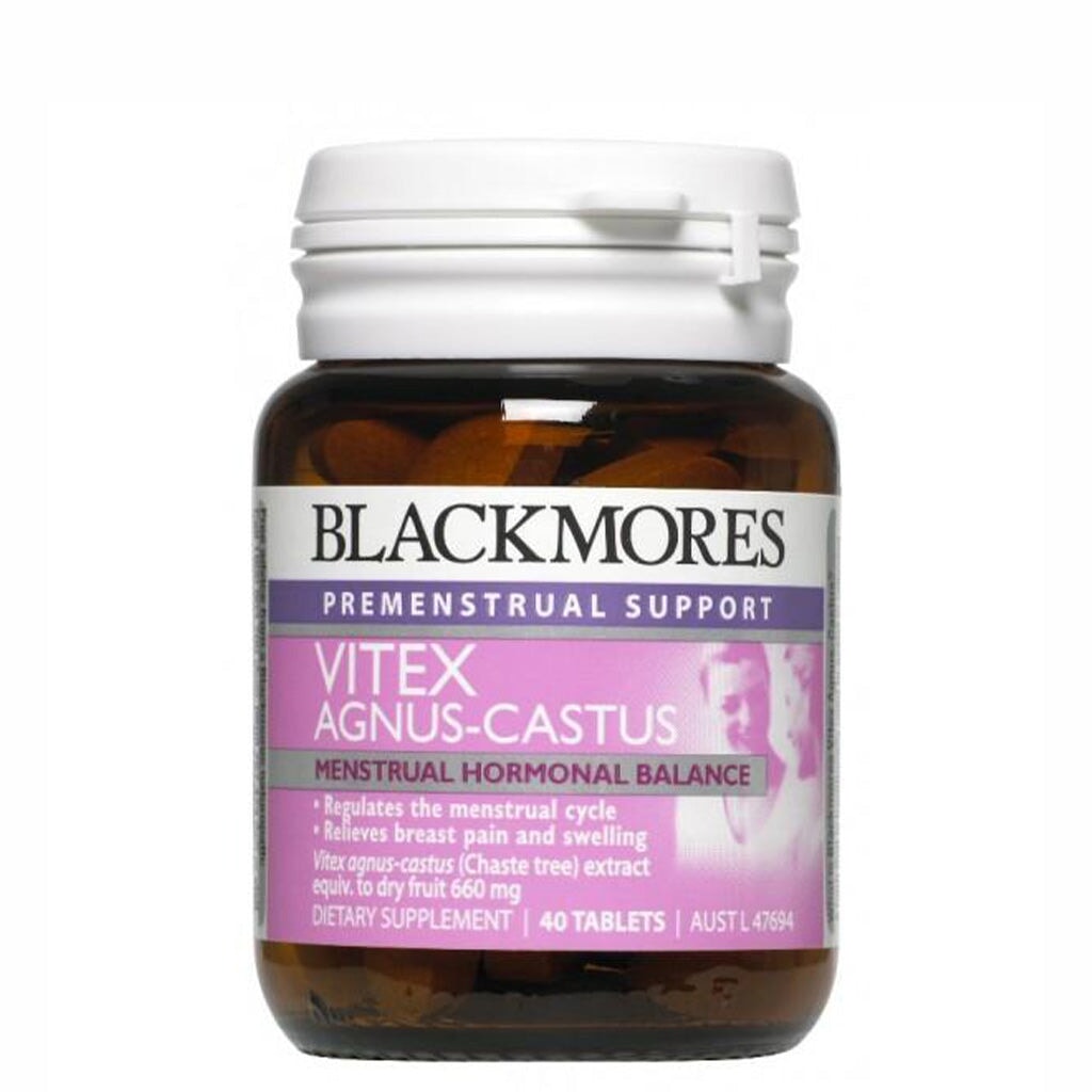 Blackmores Vitex Agnus Castus Supplement for Women's Hormonal Balance & PMS Relief - Supports Menstrual Cycle & Fertility (60 Capsules) | Natural Herbal Remedy for PCOS, Menopause & Premenstrual Symptoms