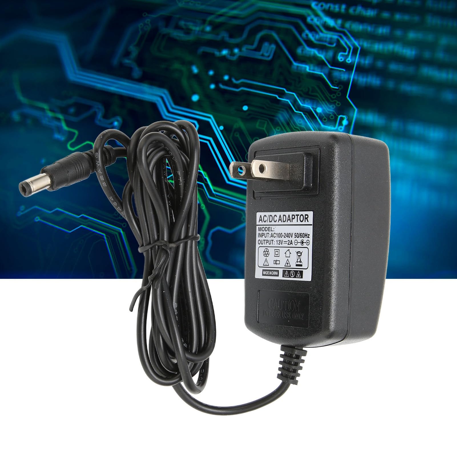 13V 2A Power Adapter AC/DC Converter 100-240V 50/60Hz - Universal Power Supply for LED Strip Lights, CCTV Cameras, Routers, Telephones, Soundbars, DVD Players, Monitors & Lithium Batteries - Perfect for Home Office, Security Systems & Entertainment Setup (US Plug)