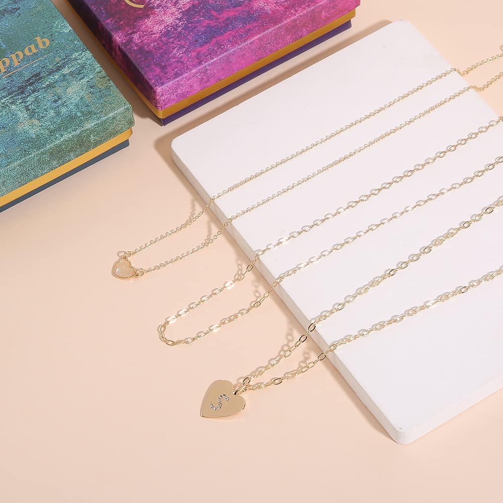 Trendy 14K Gold Plated Layered Initial Necklace for Women & Girls - Personalized Monogram Letter Pendant Jewelry - Perfect for Everyday Wear, Gifts & Special Occasions